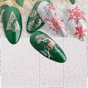 Vintage Rose Gold Christmas Nail Stickers